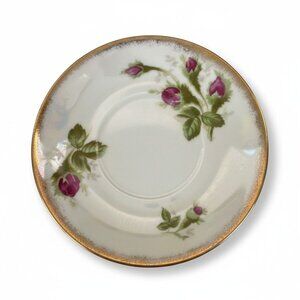 Vintage MR -1 Mossrose Saucer 5”. Gold leaf